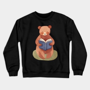 Cute Bear Reading a Book Crewneck Sweatshirt
